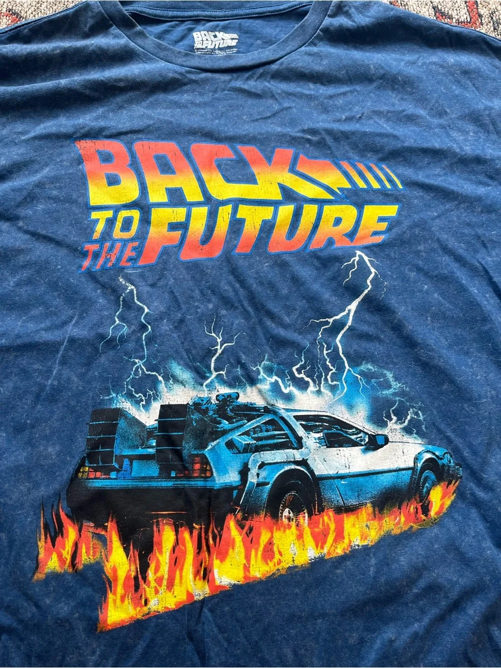 Hybrid Apparel Blue Back to the Future DeLorean Graphic Tee Size XL